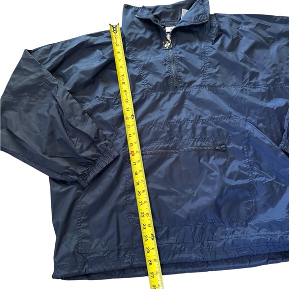 Vintage Jerzees Navy Blue 1/4 Zip Windbreaker Pullover Jacket Nylon Men Size XL - Picture 2 of 5